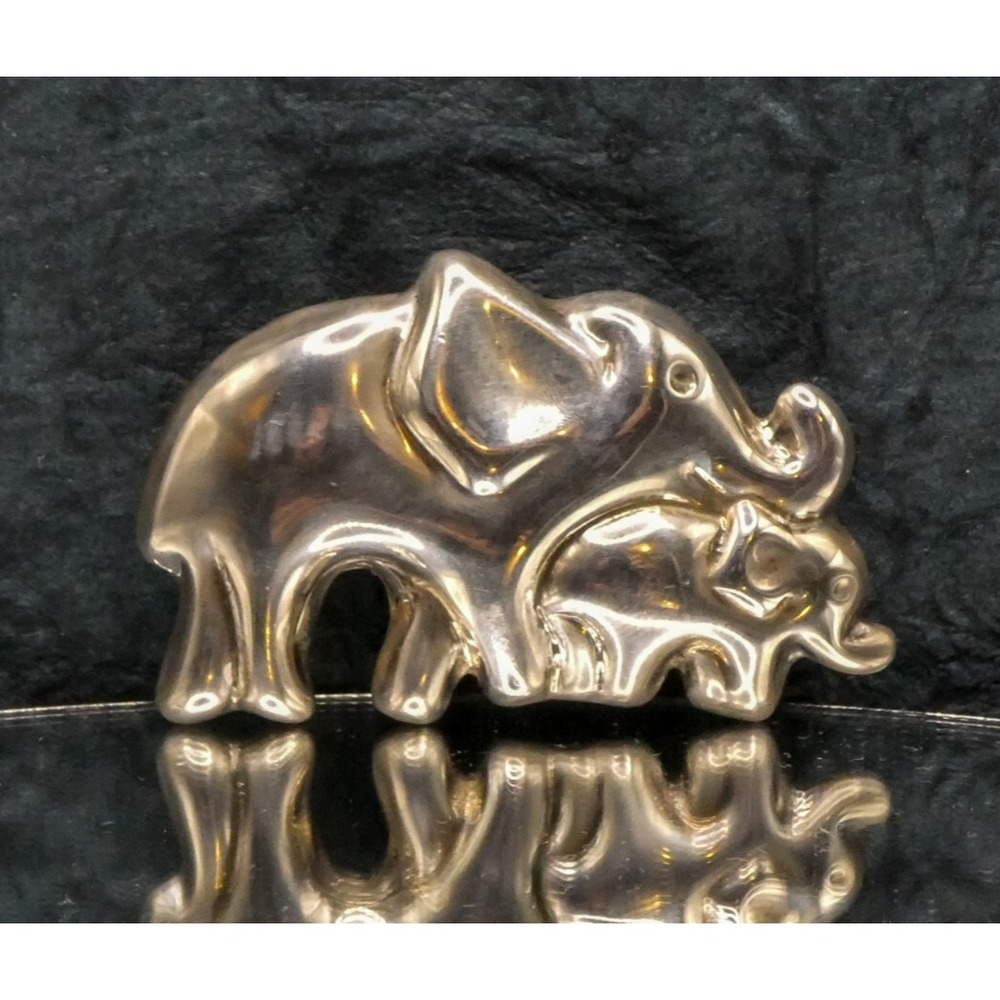 Taxco Mexico Sterling Silver 925 Electroform Puffy Elephant Brooch Pin 2" Vtg